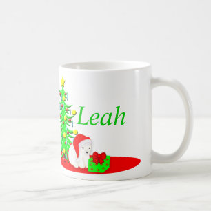 Tasse nommée de Noël d'enfants avec l'ours blanc