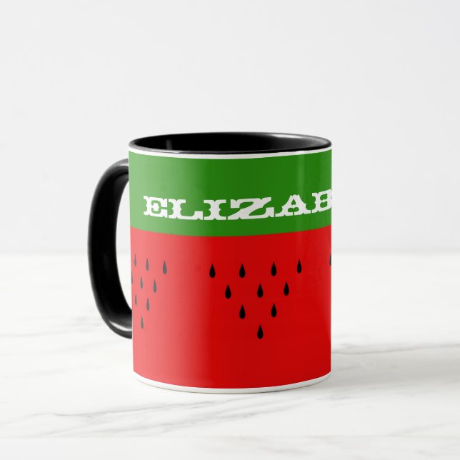 Tasse nommée faite sur commande de pastèque (Devant gauche)