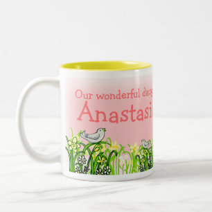 Tasse nommée faite sur commande de ressort de