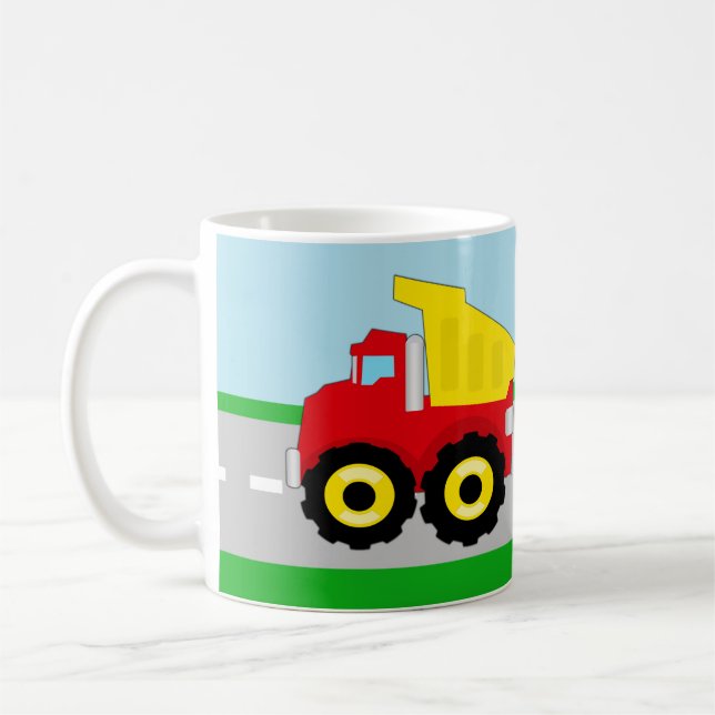 Tasse nommée personnalisée de camion à la benne (Gauche)