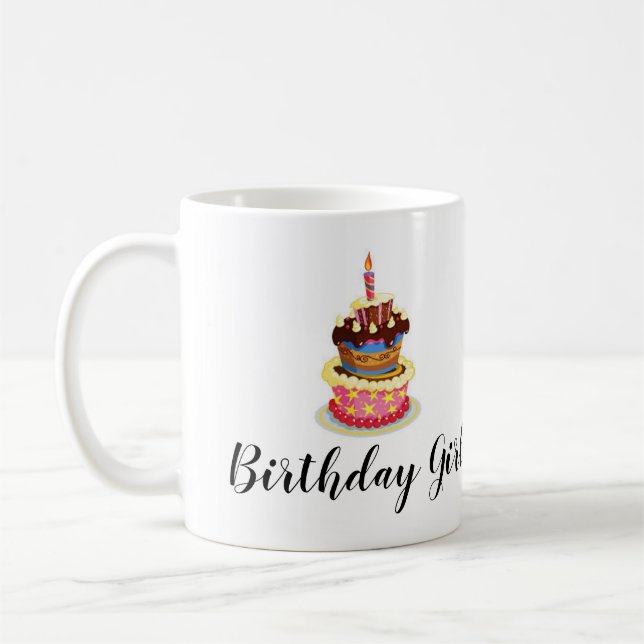 Tasse nommée personnalisée de fille d'anniversaire (Gauche)
