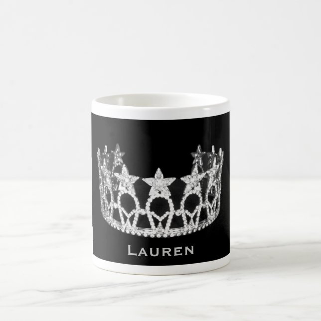 Tasse nommée personnalisée par couronne argentée (Centre)
