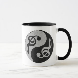 Tasse note de clave de musique yin yang