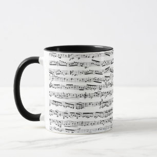 Tasse Notes musicales en noir et blanc