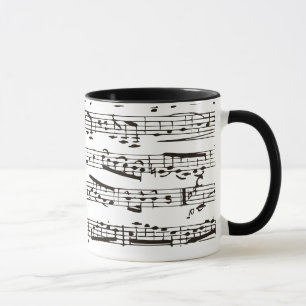 Tasse Notes musicales noires et blanches