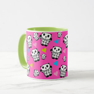 Tasse Nounours Rose Mignon Kawaii Ours Panda Amour Coeur