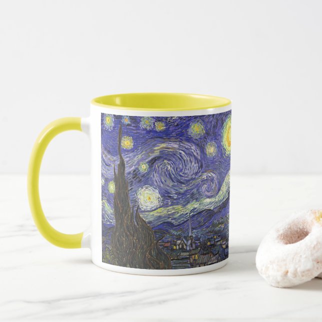 Tasse Nuit étoilée par Vincent van Gogh (Avec donut)