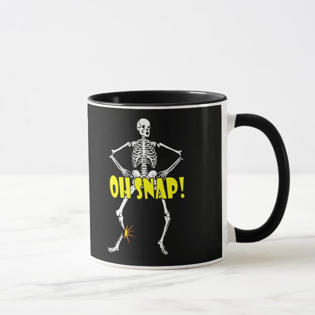Tasse Oh rupture, Halloween squelettique drôle (Droite)