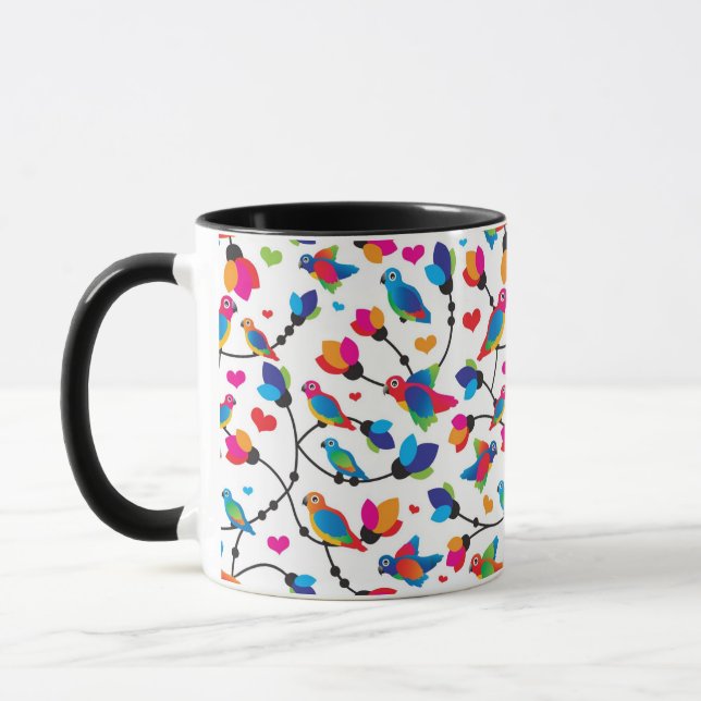 Tasse oiseau coloré mignon de perroquet (Gauche)
