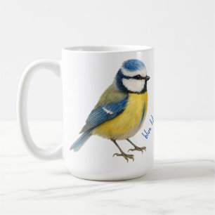 Tasse Oiseau Mésange Bleue, Art d'oiseau de jardin