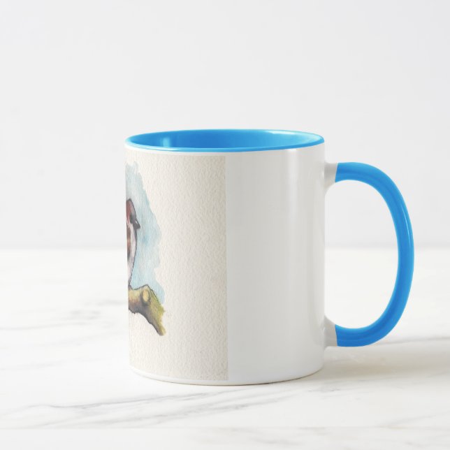 Tasse Oiseau : Moineau dans l'aquarelle (Droite)
