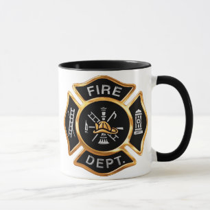 Tasse Or d'insigne de corps de sapeurs-pompiers