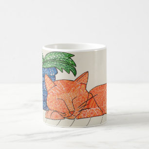Tasse orange de chat