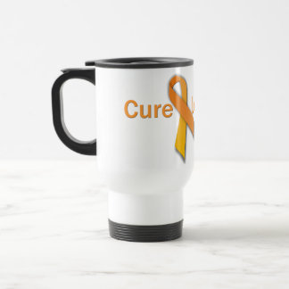 Tasse orange de voyage de ruban de leucémie de