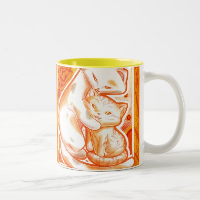 Tasse orange du jour de mère (Droit)