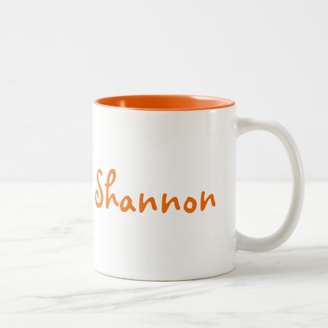 Tasse orange et blanche du ton deux personnalisé (Droit)
