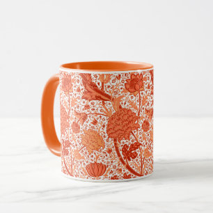 Tasse Orange florale de William Morris et de corail