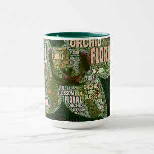 Tasse Orchidée Florale Blossom sur le nuage vert