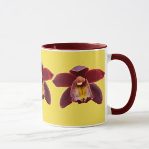 Tasse Orchidées de Maroon I Beau Floral Rouge
