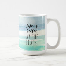 Tasse orientée d'aquarelle de décor d'océan de