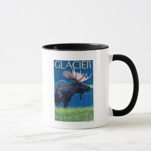 Tasse Orignaux la nuit - parc national de glacier, la TA