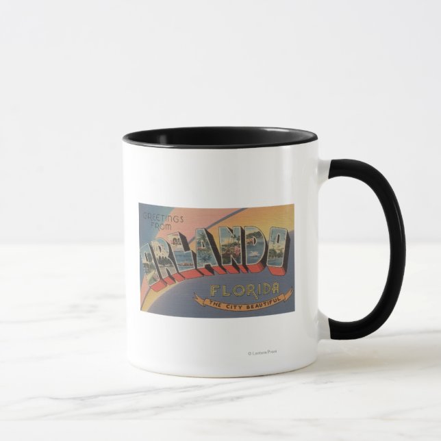 Tasse Orlando, Floride - Grandes Lettres Scènes 2 (Droite)