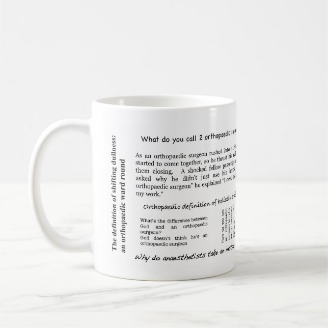 Tasse orthopédique de plaisanteries (Gauche)