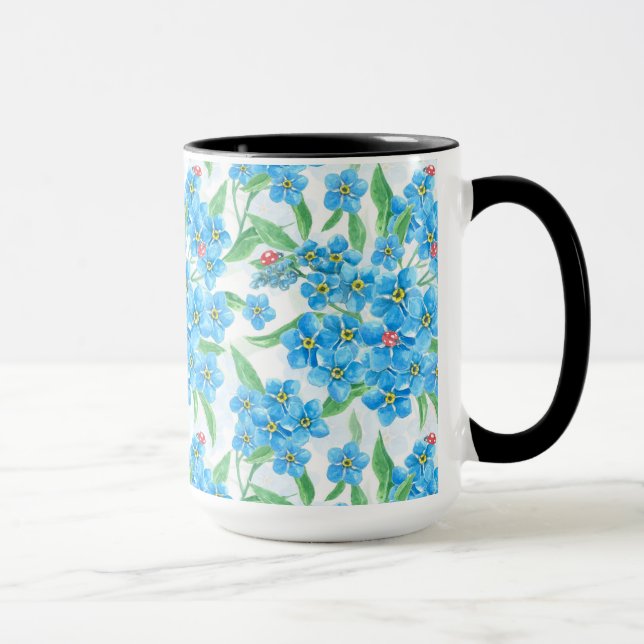 Tasse Oublie-moi pas un motif sans soudure (Droite)