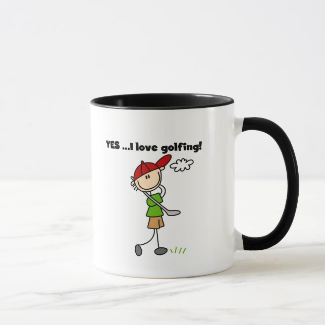 Tasse OUI j'aime des T-shirts et des cadeaux de golf (Droite)
