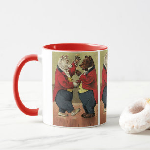 Tasse Ours dansants heureux victoriens vintage