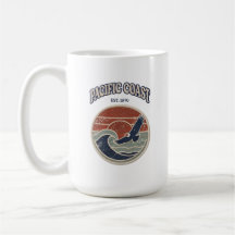 Tasse Pacific Coast Rétro Vintage Coucher de solei