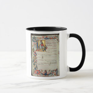 Tasse Page de notation musicale avec historiated
