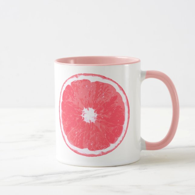 Tasse Paillettes de pamplemousse rose Peinture numérique (Droite)