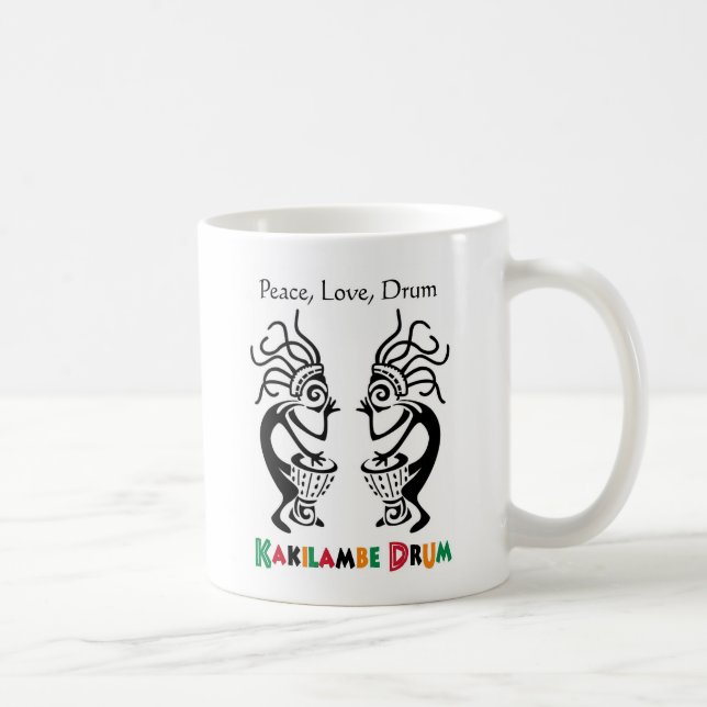 Tasse - paix, amour, tambour - rondin de tambour (Droite)