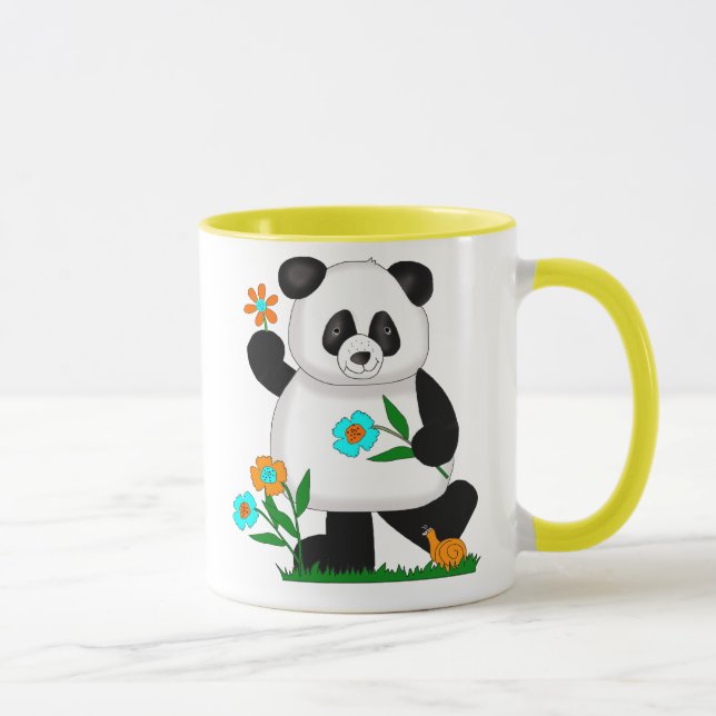 Tasse Panda pour bébé avec fleurs 2 (Droite)