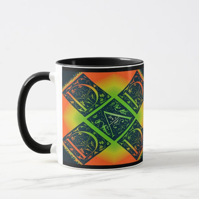 Tasse Papa Fancy Typographie Motif noir & orange (Gauche)