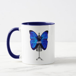 Tasse Papillon bleu mannequin