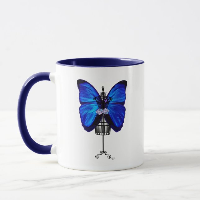 Tasse Papillon bleu mannequin (Gauche)