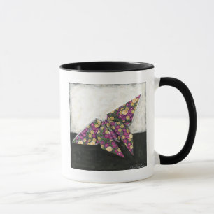 Tasse Papillon Origami sur papier floral