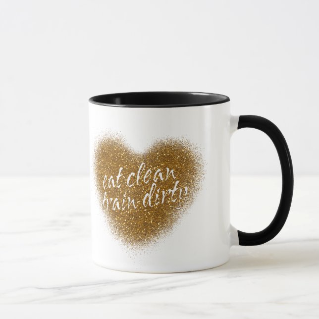 Tasse Parties scintillant d'or MANGER PROPRE TRAIN SALE  (Droite)