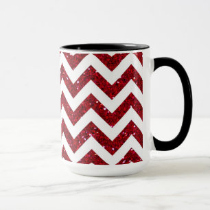 Tasse Parties scintillant rouge foncé Chevron Motif