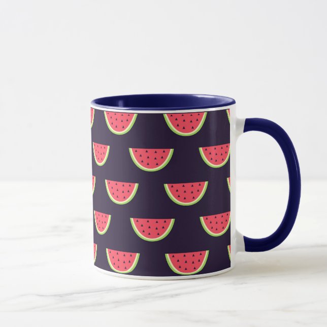 Tasse Pastèque au néon sur le motif pourpre (Droite)