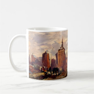 Tasse pastorale de la skyline de NYC en sépia