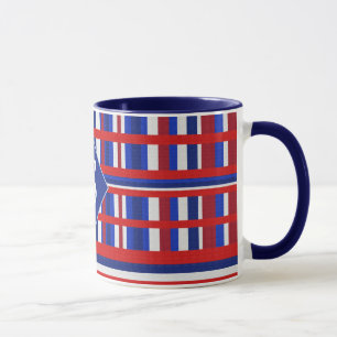 Tasse Patriote plaqué monogramme rouge blanc et bleu