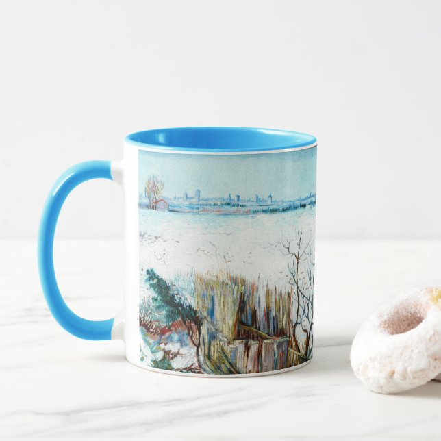 Tasse Paysage neigeux avec Arles par Vincent van Gogh (Avec donut)