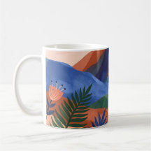 Tasse Paysage Volcanique – Terracotta et Cobalt