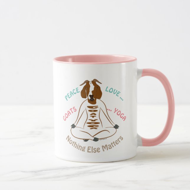 Tasse PEACE LOVE GOATS YOGA | GetYerGoat™ (Droite)
