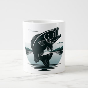 Tasse Pêche de l'achigan à grande bouche minimaliste en