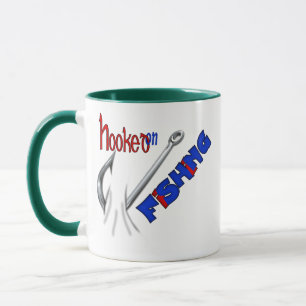 Tasse Pêche drôle accrochée sur la pêche