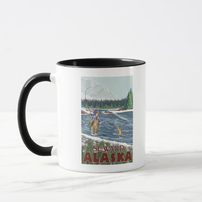 Tasse Pêcheur à la mouche - Seward, Alaska (Gauche)
